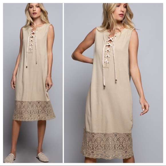 POL Jersey Lace Panel Midi Dress - Picture 4 of 14